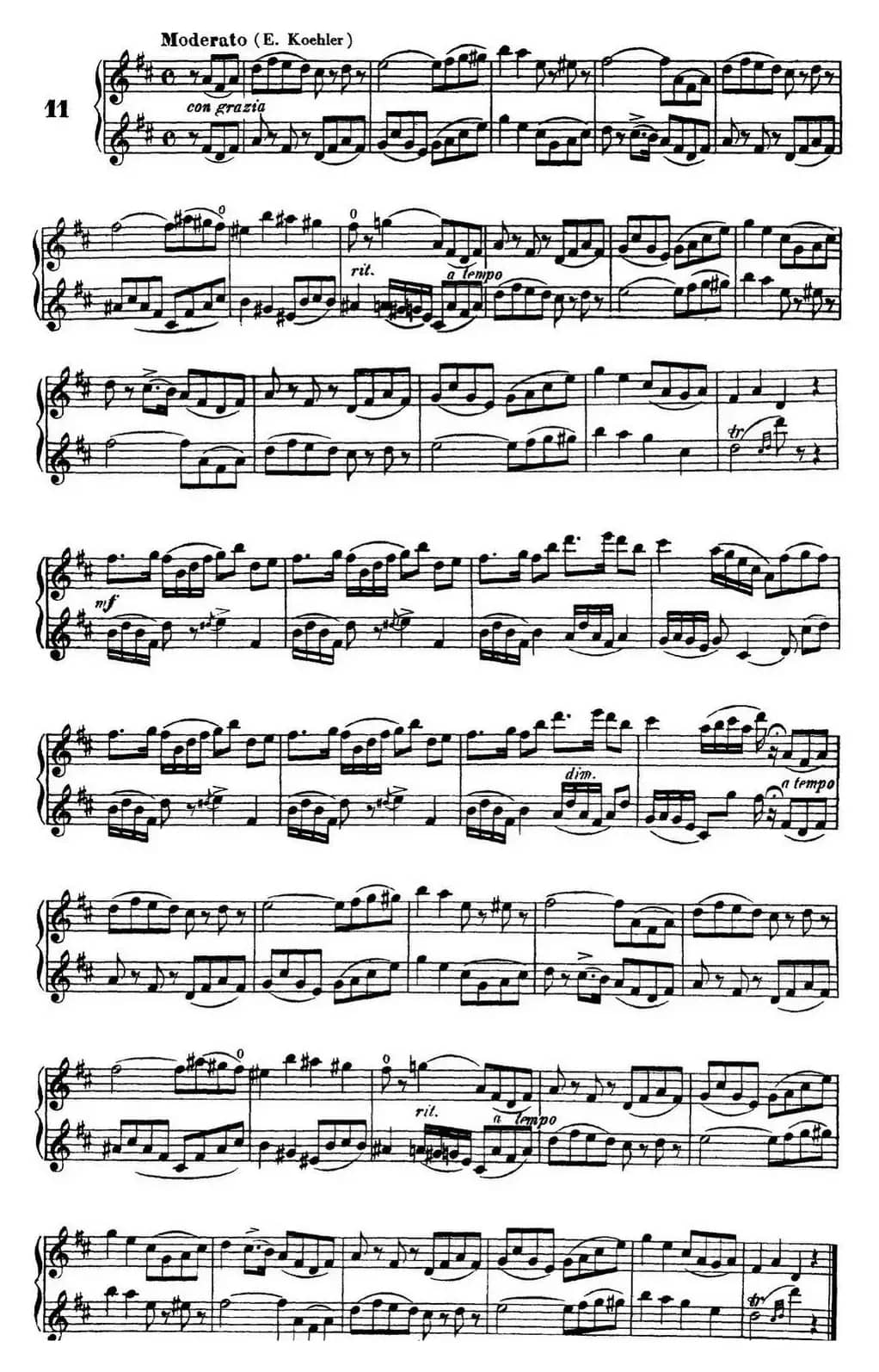 柯勒40首长笛提高练习曲OP.55（NO.11）