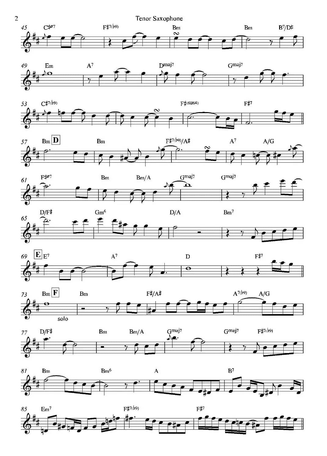 Bossa Real（次中音萨克斯）