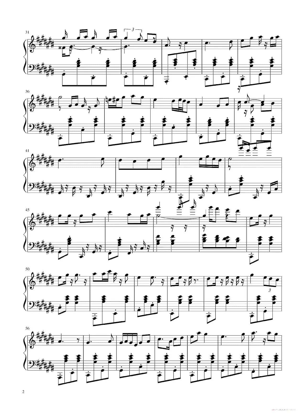 快乐的出帆（钢琴五线谱）