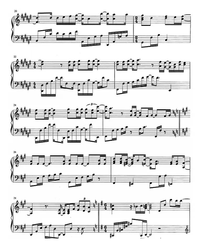 流行歌曲改编的钢琴曲：左边