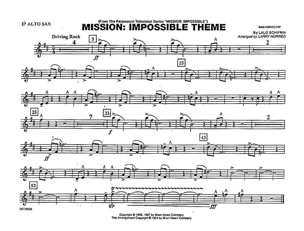 MISSION:IMPOSSIBLE THEME（分谱：中音萨克斯）