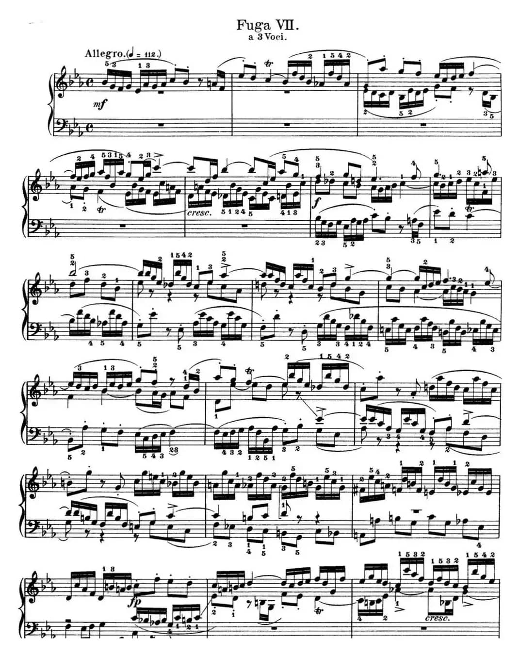 巴赫《平均律钢琴曲集·第一卷》之赋格曲（NO.7）