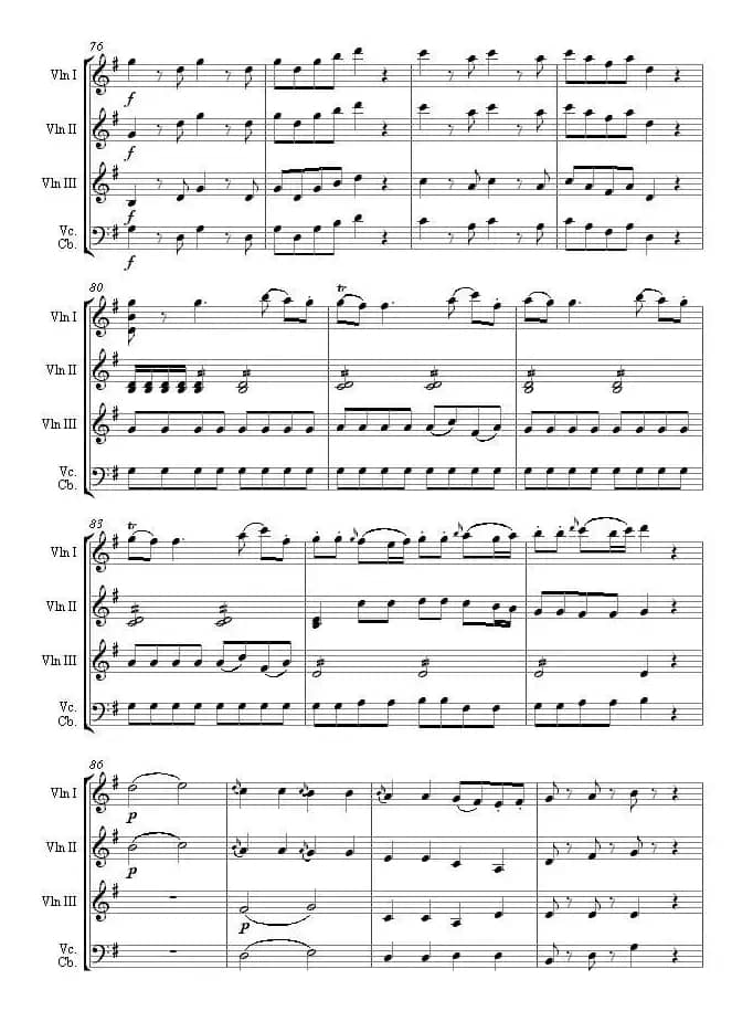 Eine kleine Nachtmusik 1st Movement K.525(弦乐四重奏)