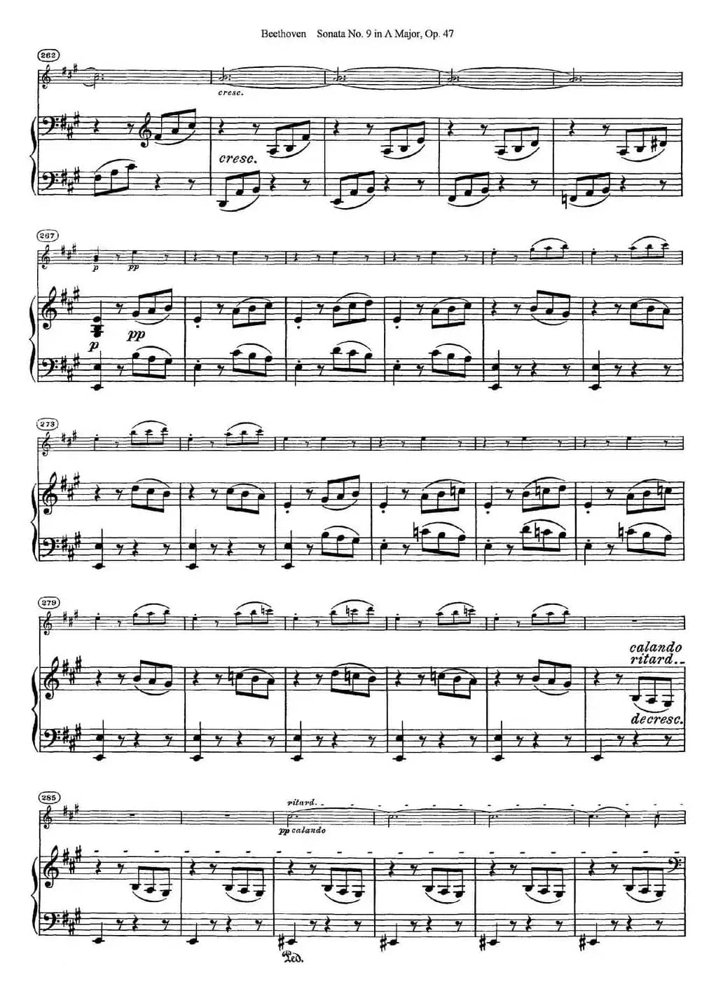 Violin Sonata No.9 in A Major Op.47（小提琴+钢琴伴奏）