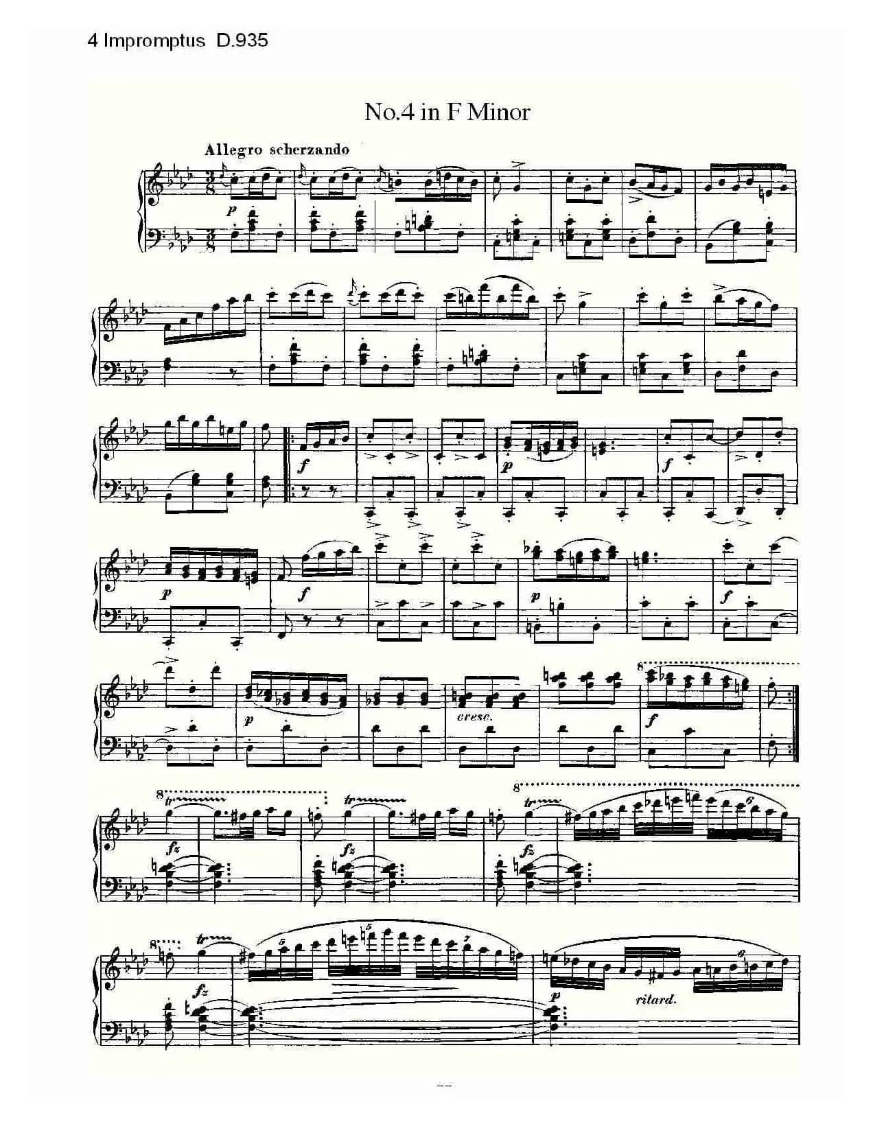 4 Impromptus D.935（4人即兴演奏D.935）