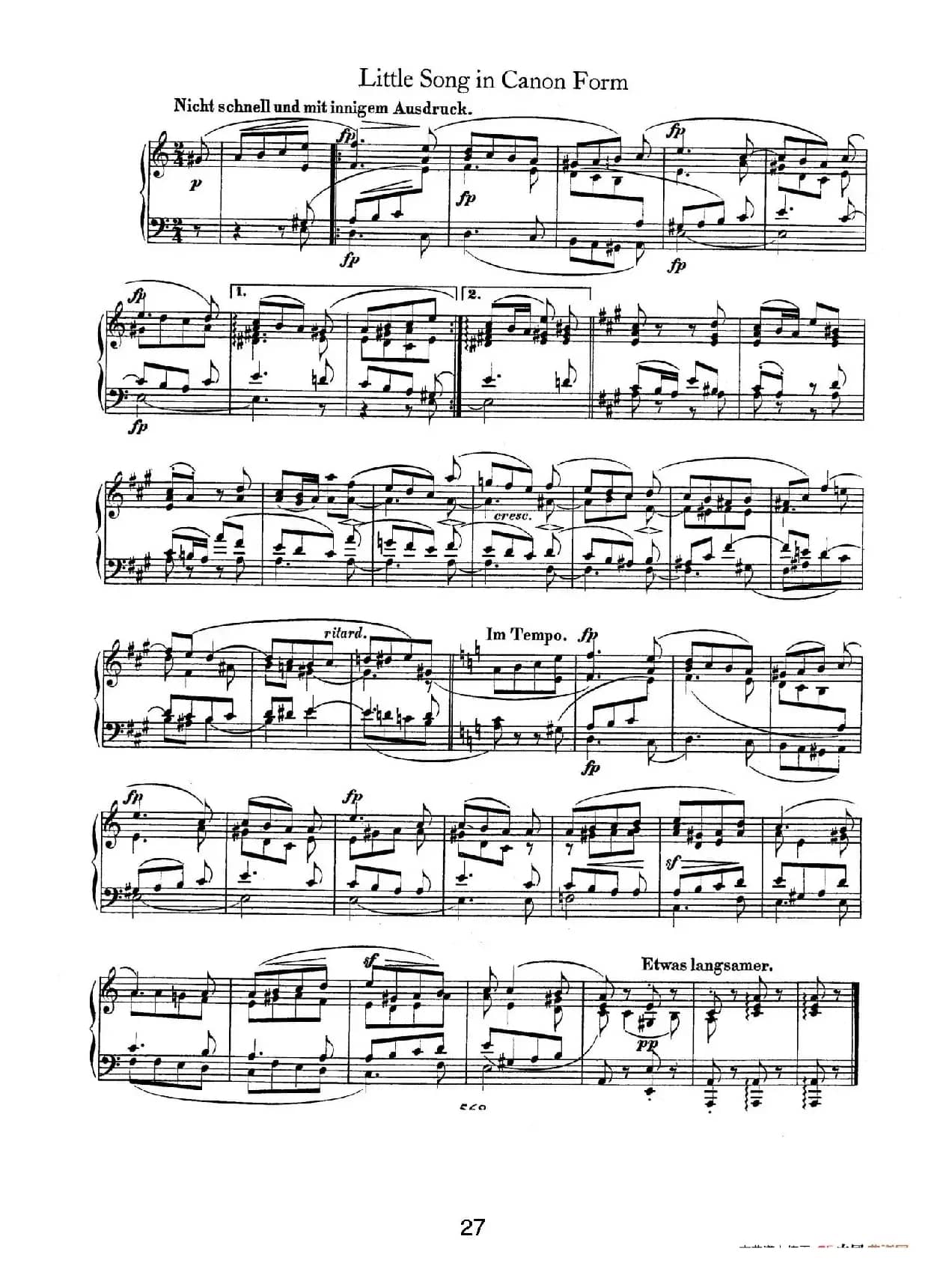 Album für die Jugend Op.68（儿童钢琴曲集）