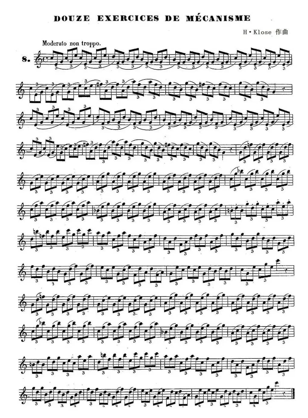 H·Klose练习曲（douze exercices de mecanisme—8）