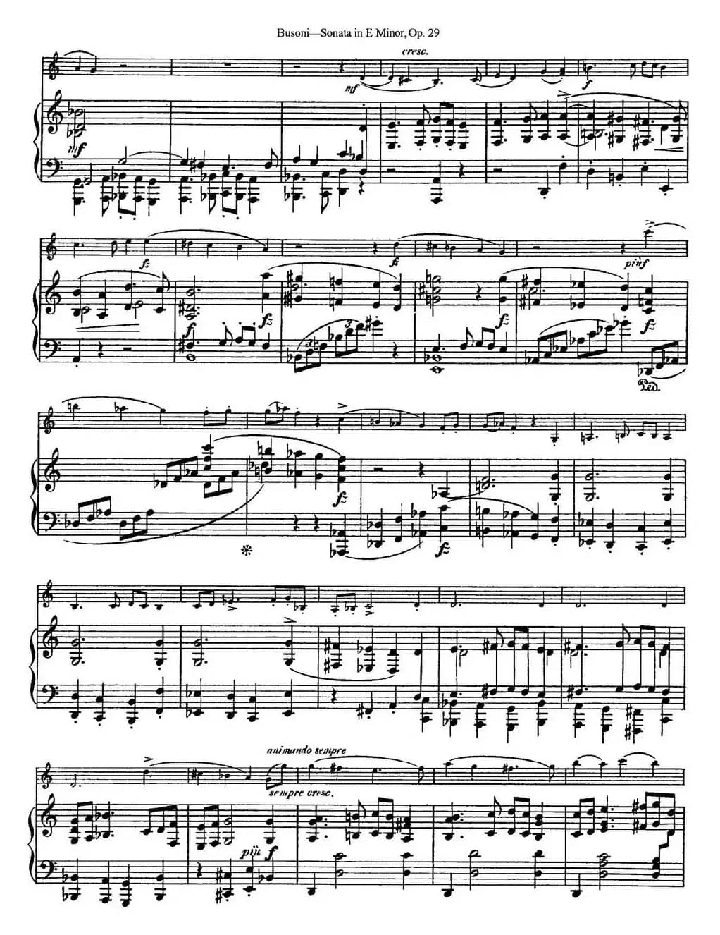 Violin Sonata No.1 in E Minor Op.29（小提琴+钢琴伴奏）