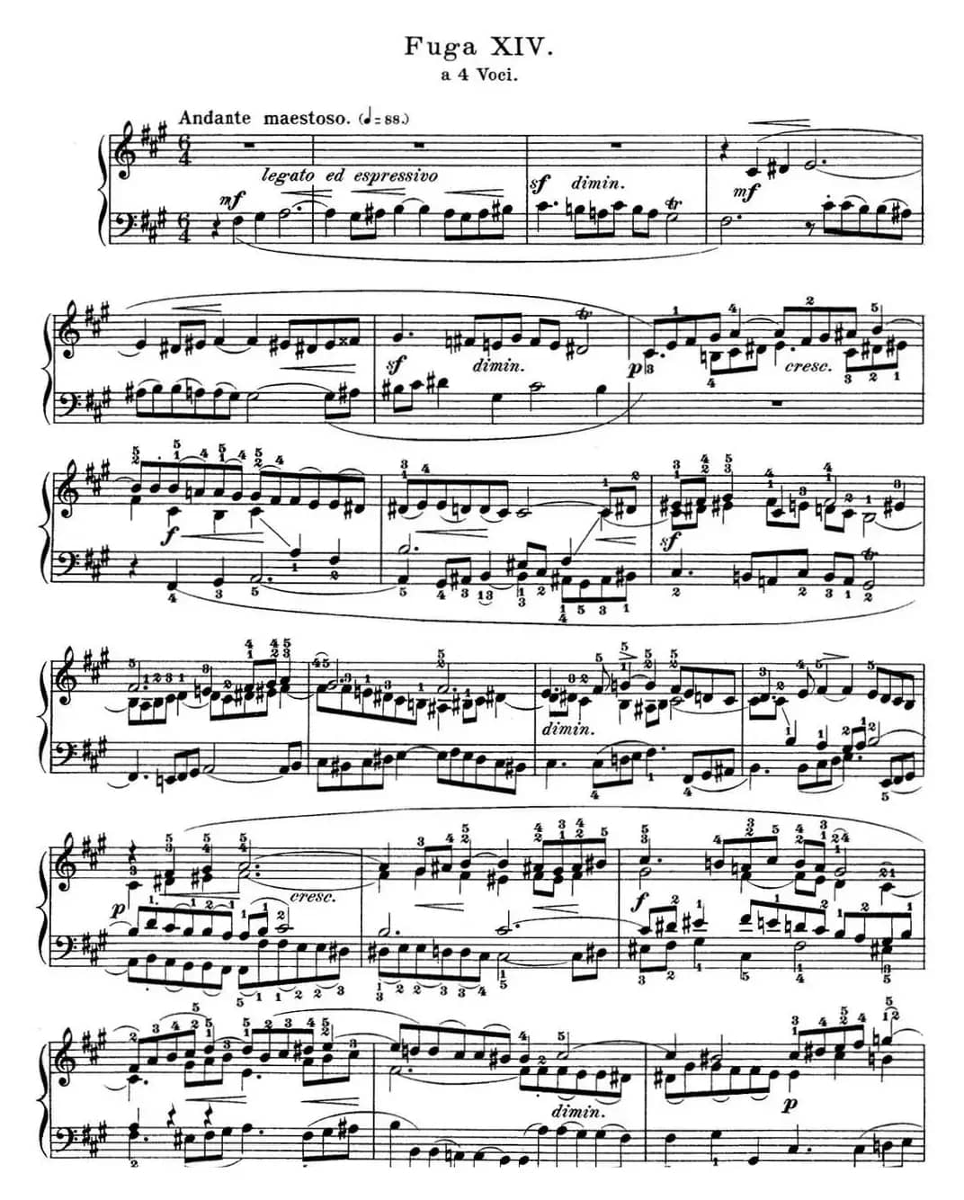 巴赫《平均律钢琴曲集·第一卷》之赋格曲（NO.14）