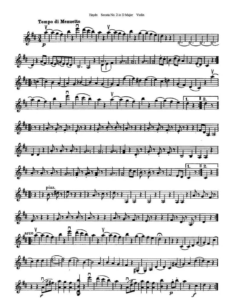 海顿D大调第二小提琴奏鸣曲