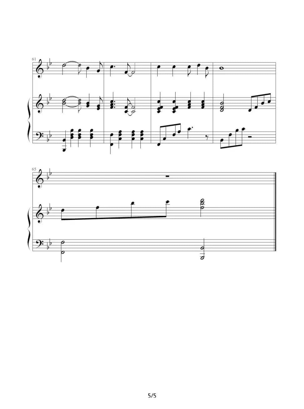 让世界充满爱（合唱钢琴伴奏谱）（车路遥配伴奏）