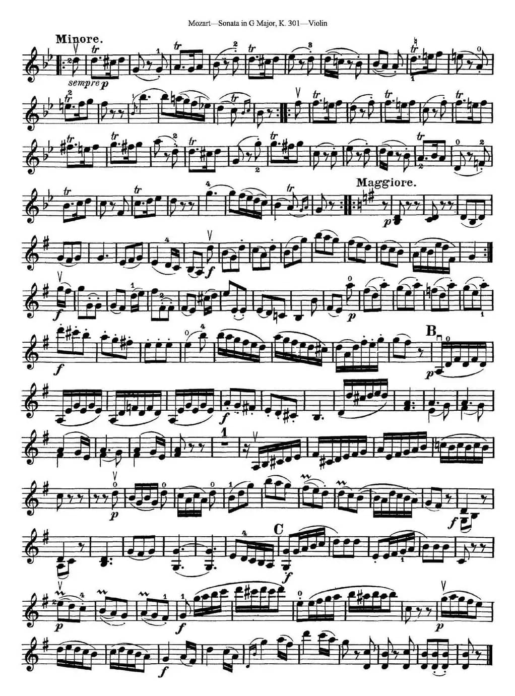 Violin Sonata in G Major K.301