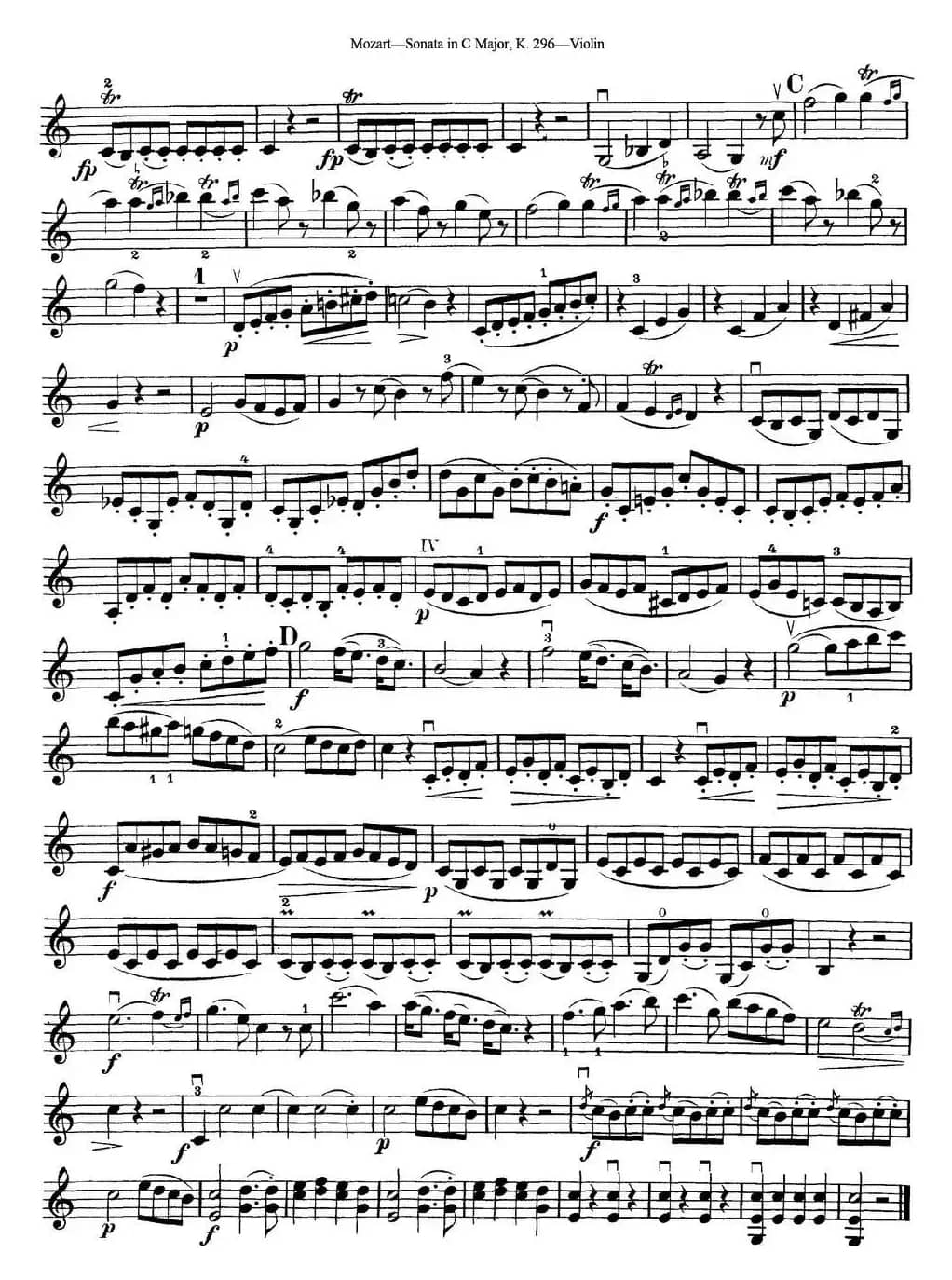 Violin Sonata in C Major K.296