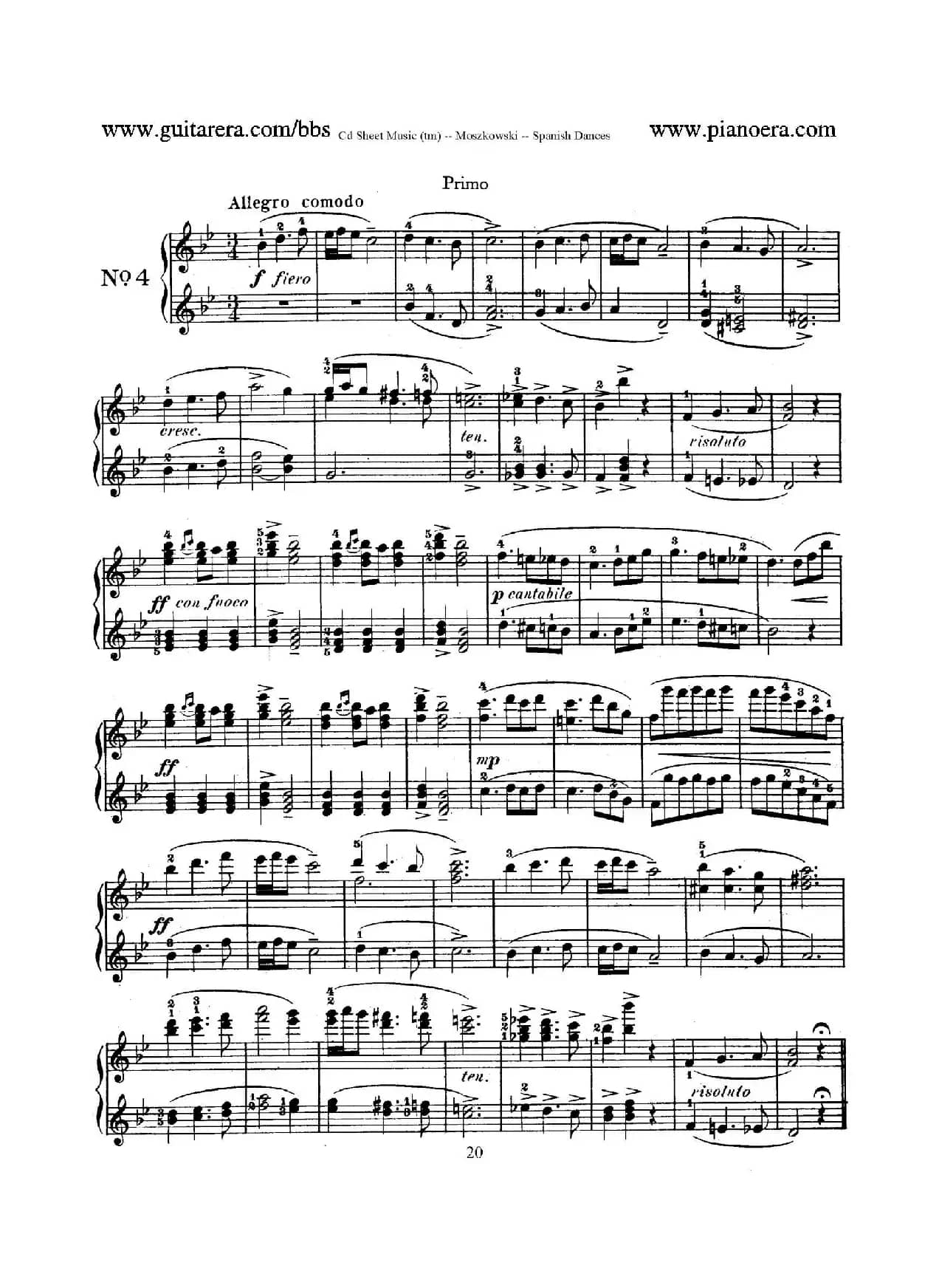 Spanish Dances Op.12（西班牙舞曲·四手联弹版）