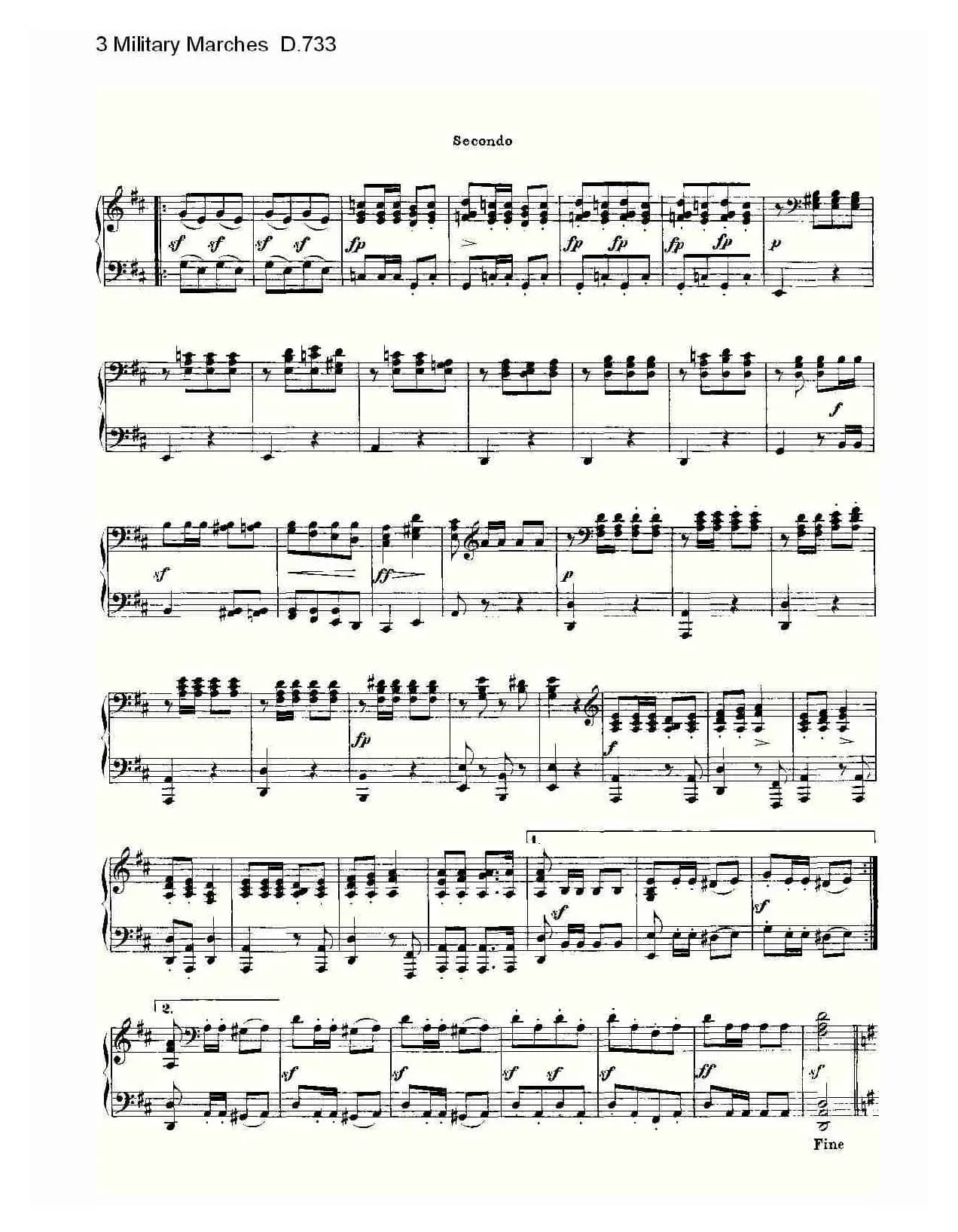 3 Military Marches D.733（3 士兵进行曲 D.733）