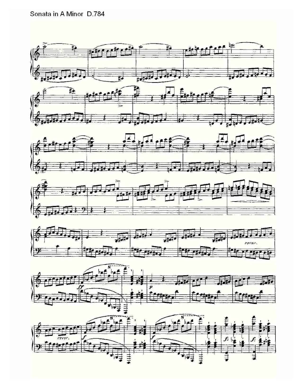 Sonata in A Minor D.784（A小调奏鸣曲D.784）