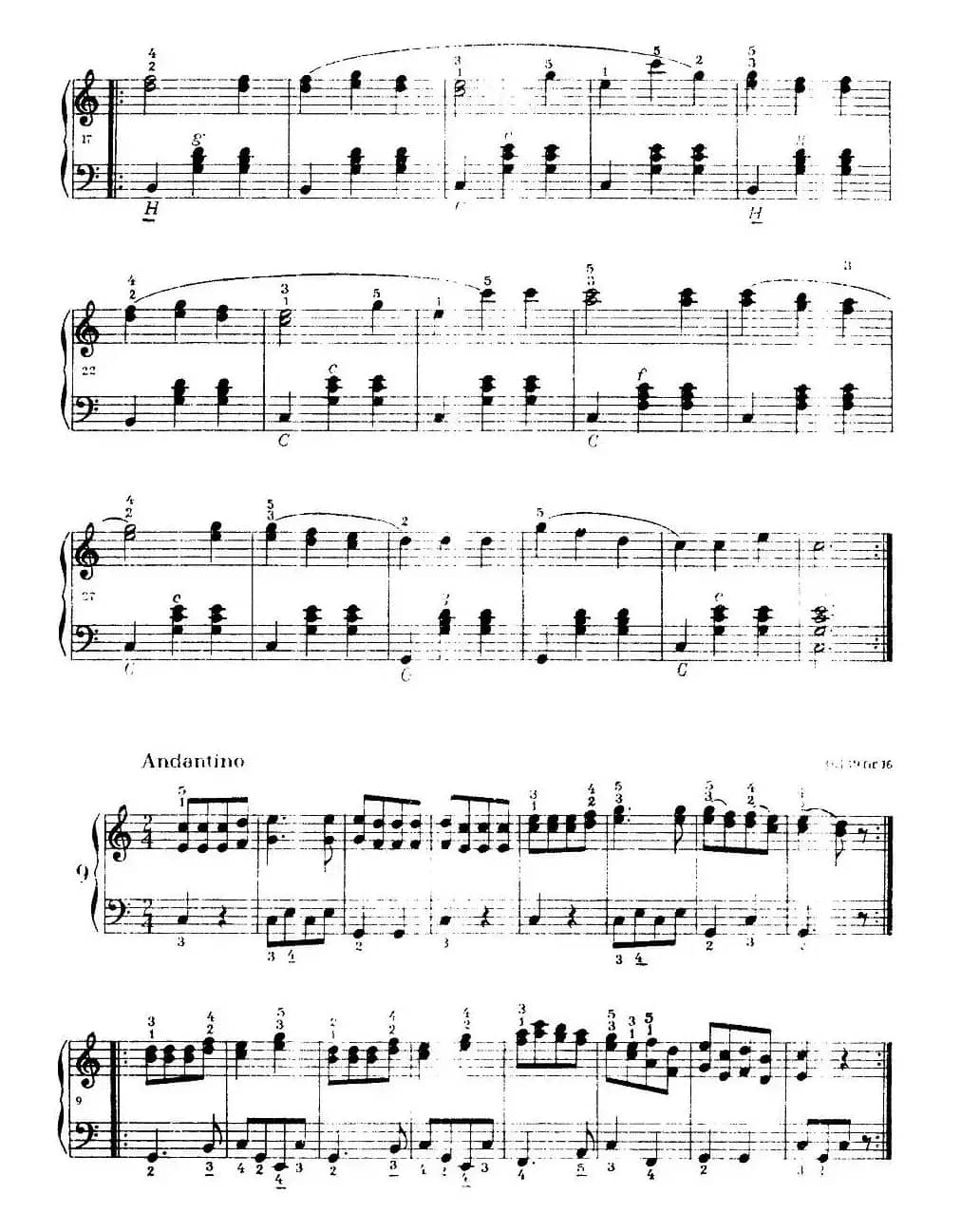 《车尔尼手风琴练习曲集》第Ⅰ册 （第1—9首）