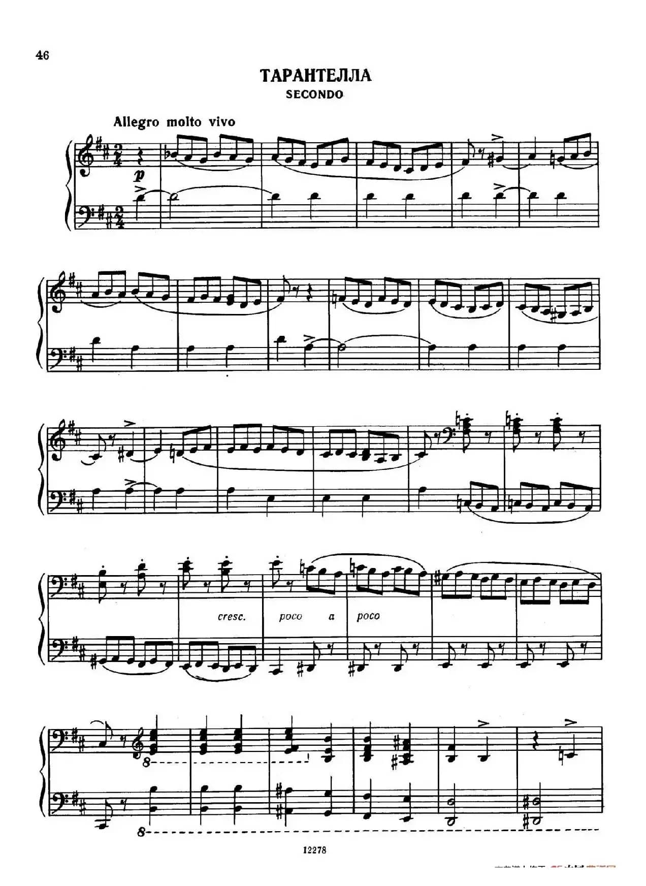 Tarantella in D Major(D大调塔兰泰拉舞曲·四手联弹)