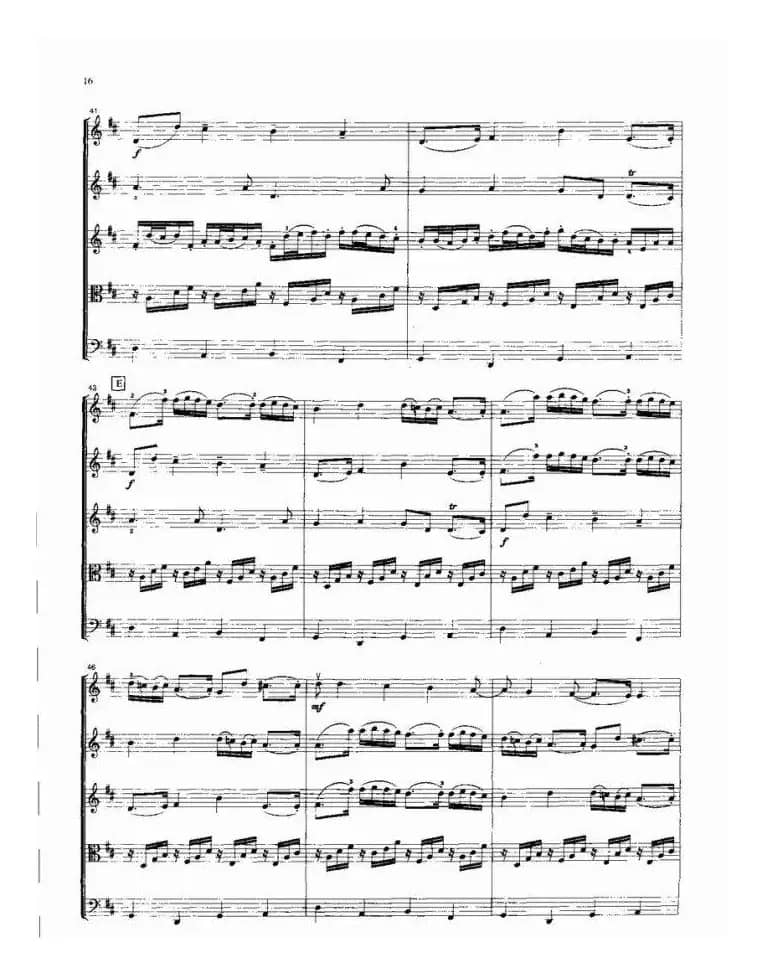 卡农曲（弦乐五重奏总谱）