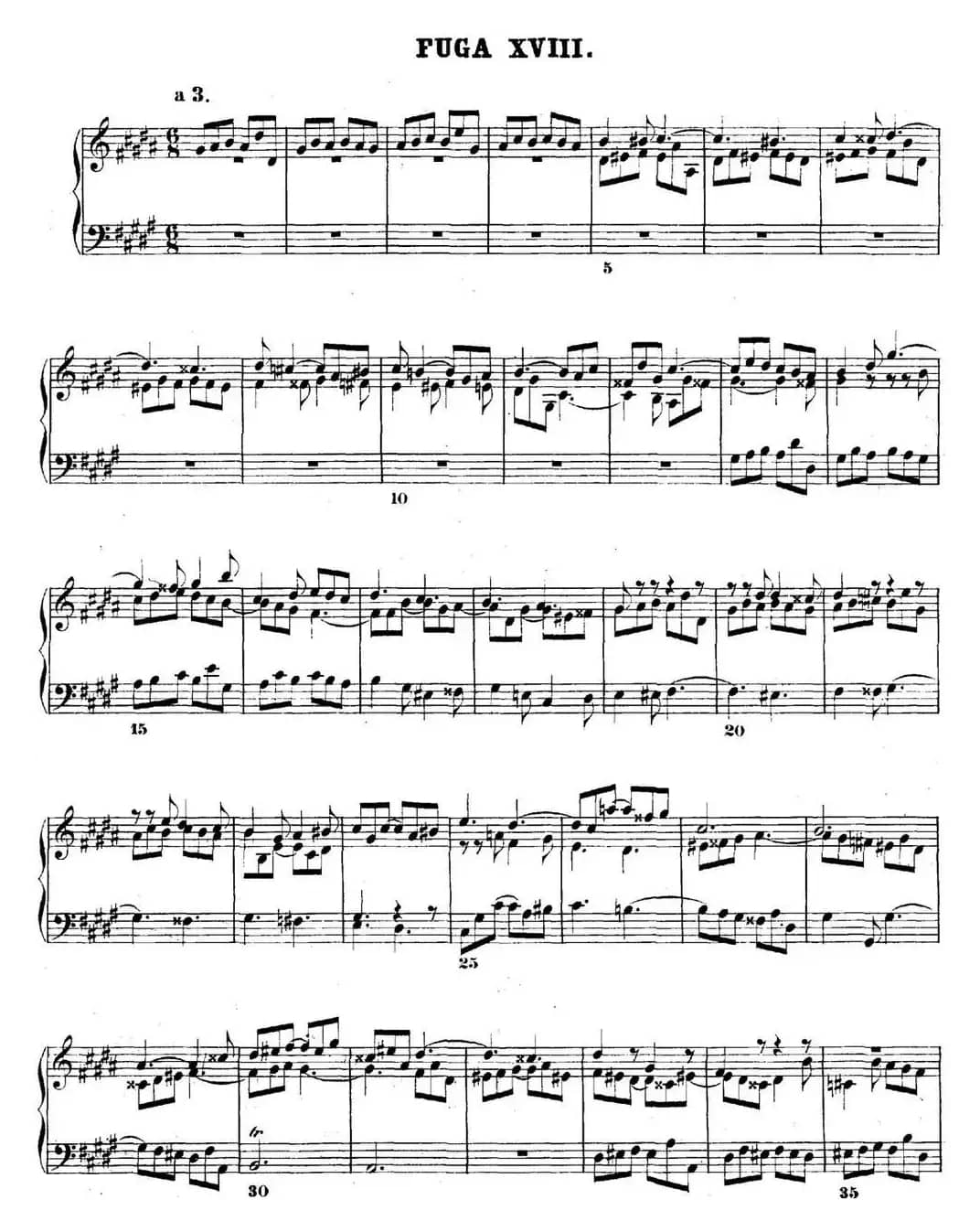 巴赫《平均律钢琴曲集·第二卷》之赋格曲（NO.18）