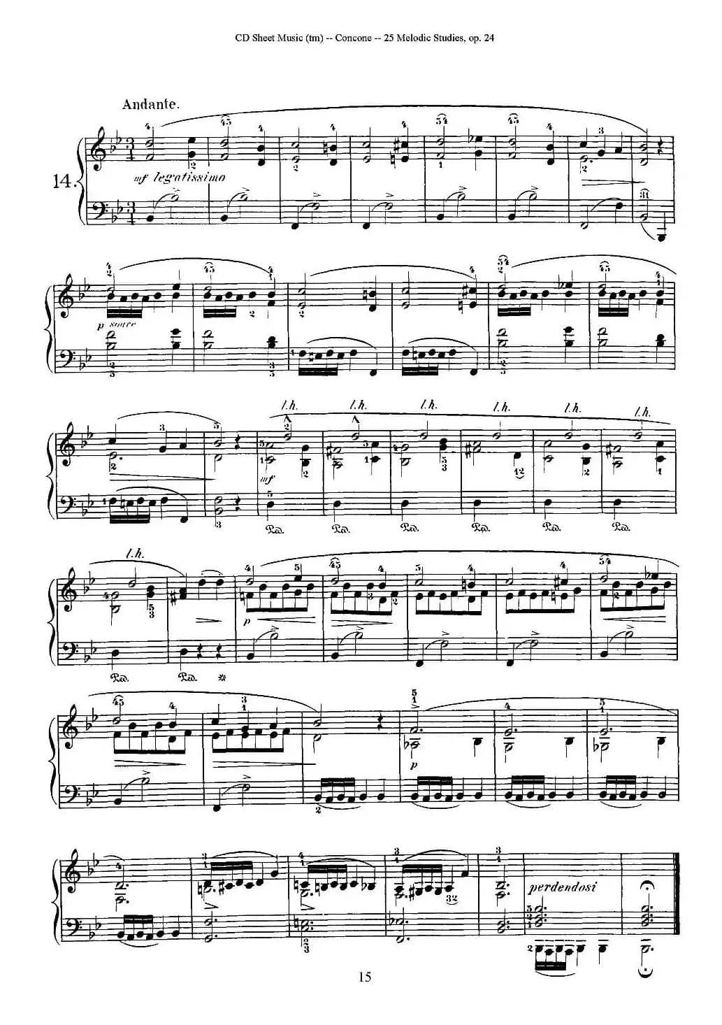 Concone - 25 Melodic Studies easy and progressive（11—15）