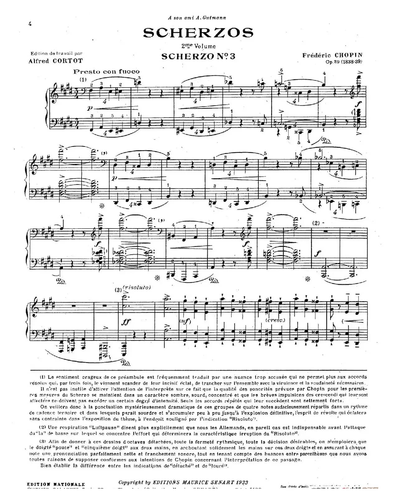 Scherzo no.3 in c-Sharp Minor Op.39（升c小调第三谐谑曲）