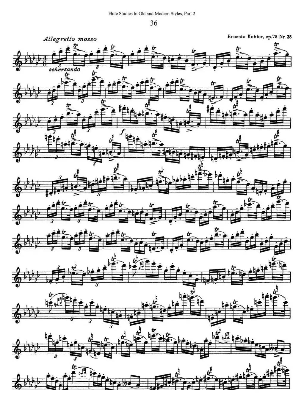 斯勒新老风格长笛练习重奏曲（第二部分）（NO.36）