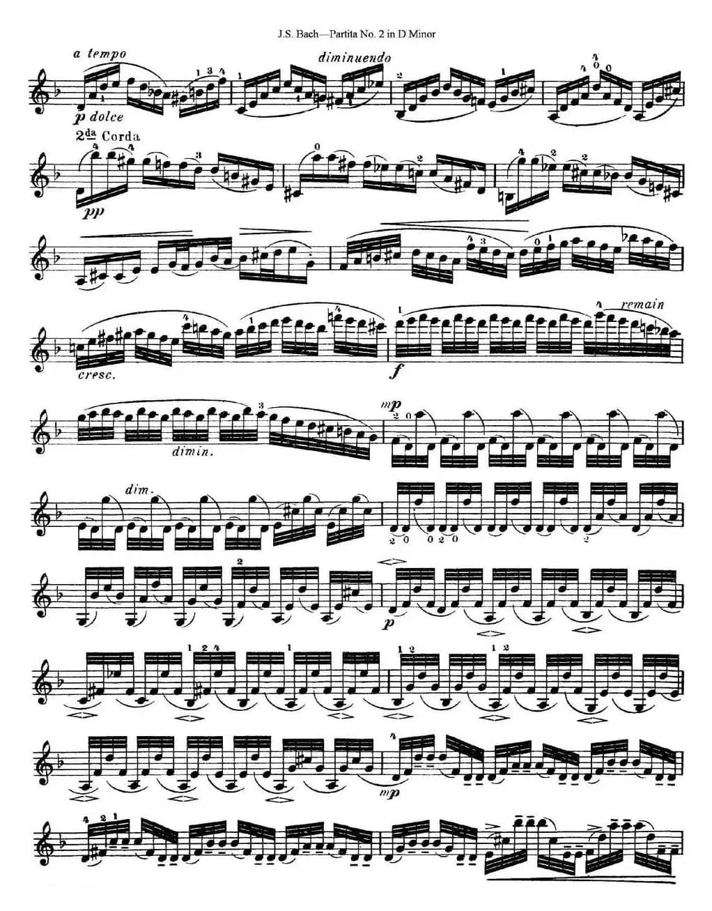 6 Violin Sonatas and Partitas 4.Partita No.2 in D Minor