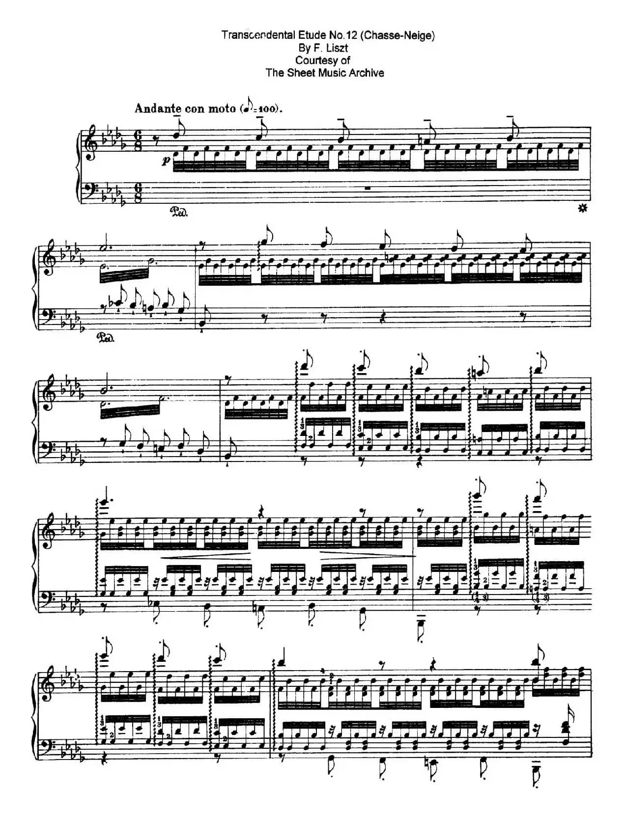 12 Etudes d'execution Transcendante S.139(12首超技练习曲·12)
