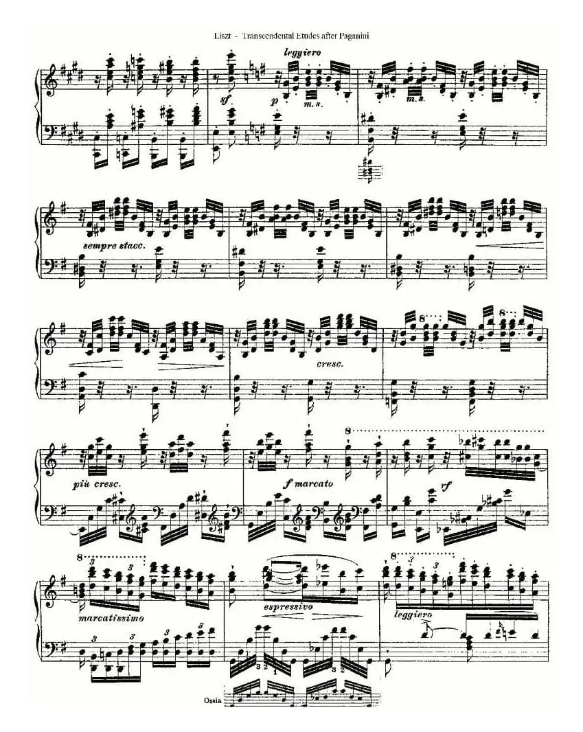 李斯特六首帕格尼尼练习曲之（四）