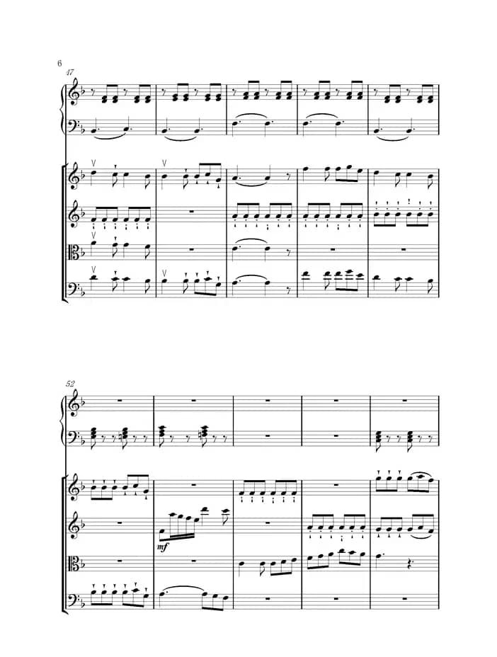 单二部弦乐四重奏