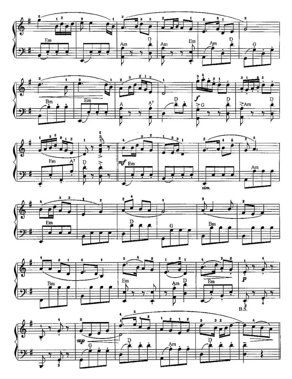 中国民歌手风琴曲集：57、采花茶舞曲