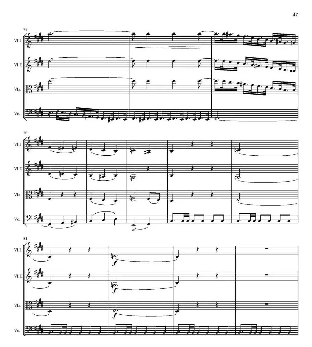 String Quartet nr.18 in E minor（E小调弦乐四重奏、P46-60）