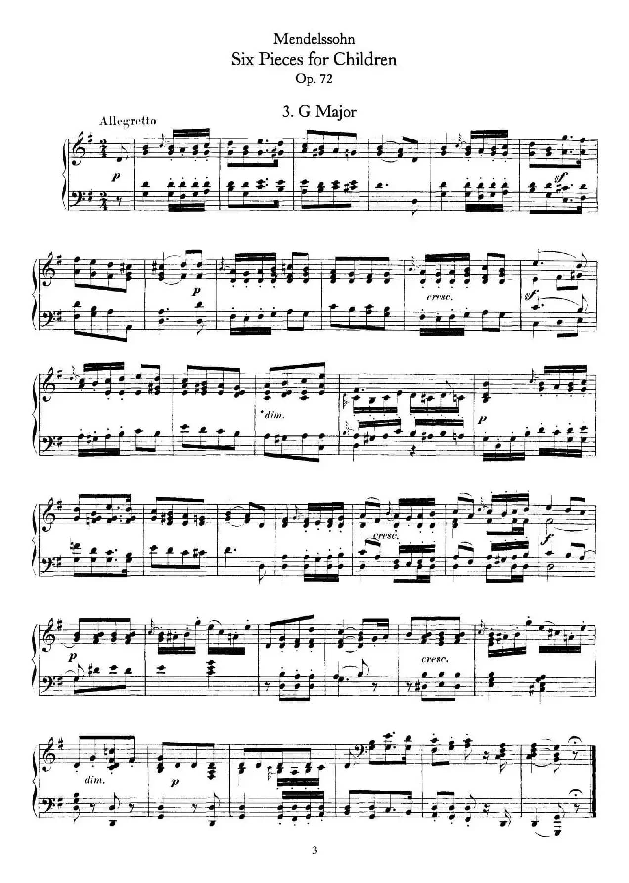 6 Pieces for Children Op.72(6首儿童钢琴曲3.G大调)