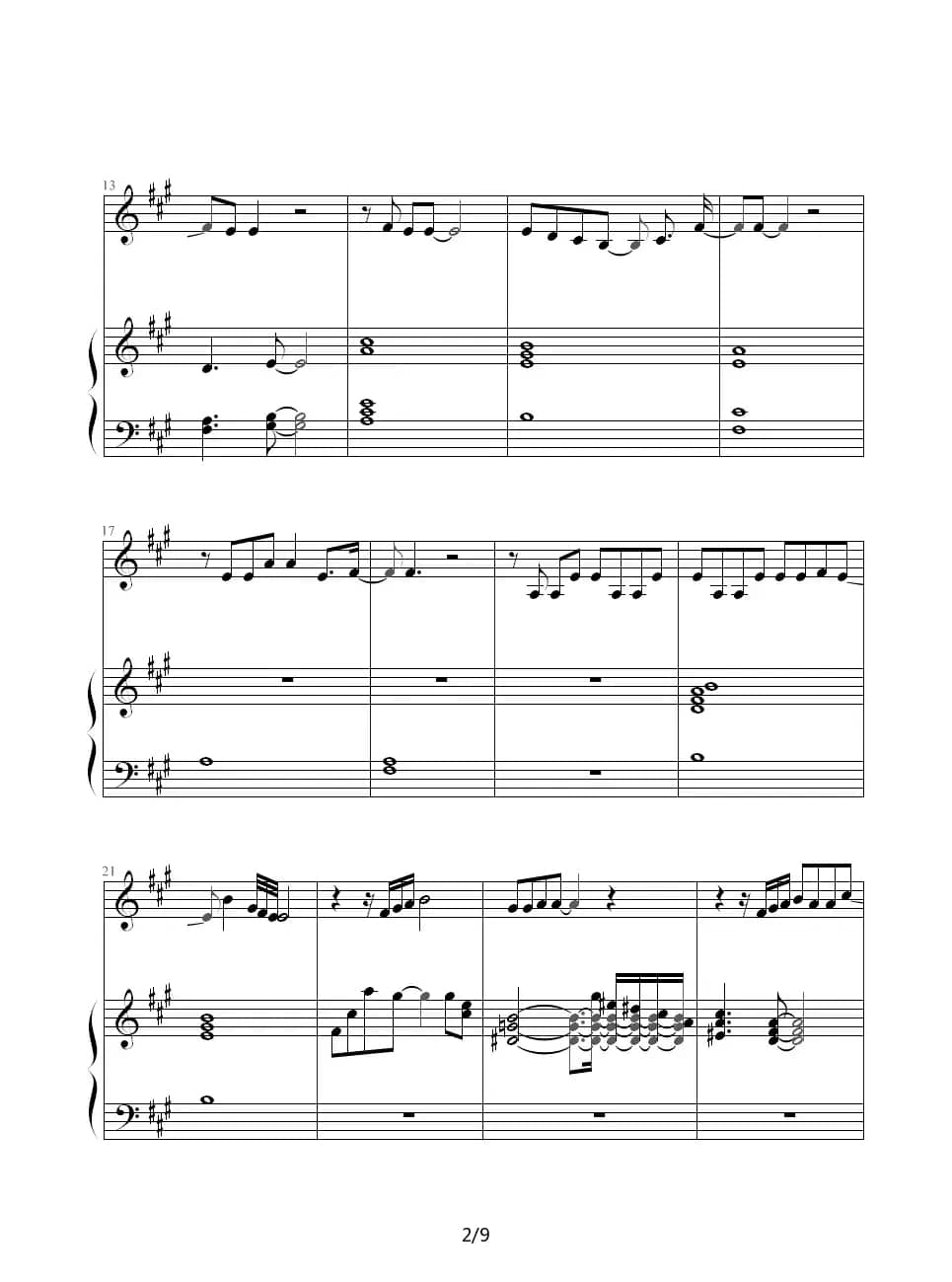 永远的第一天（钢琴伴奏谱）