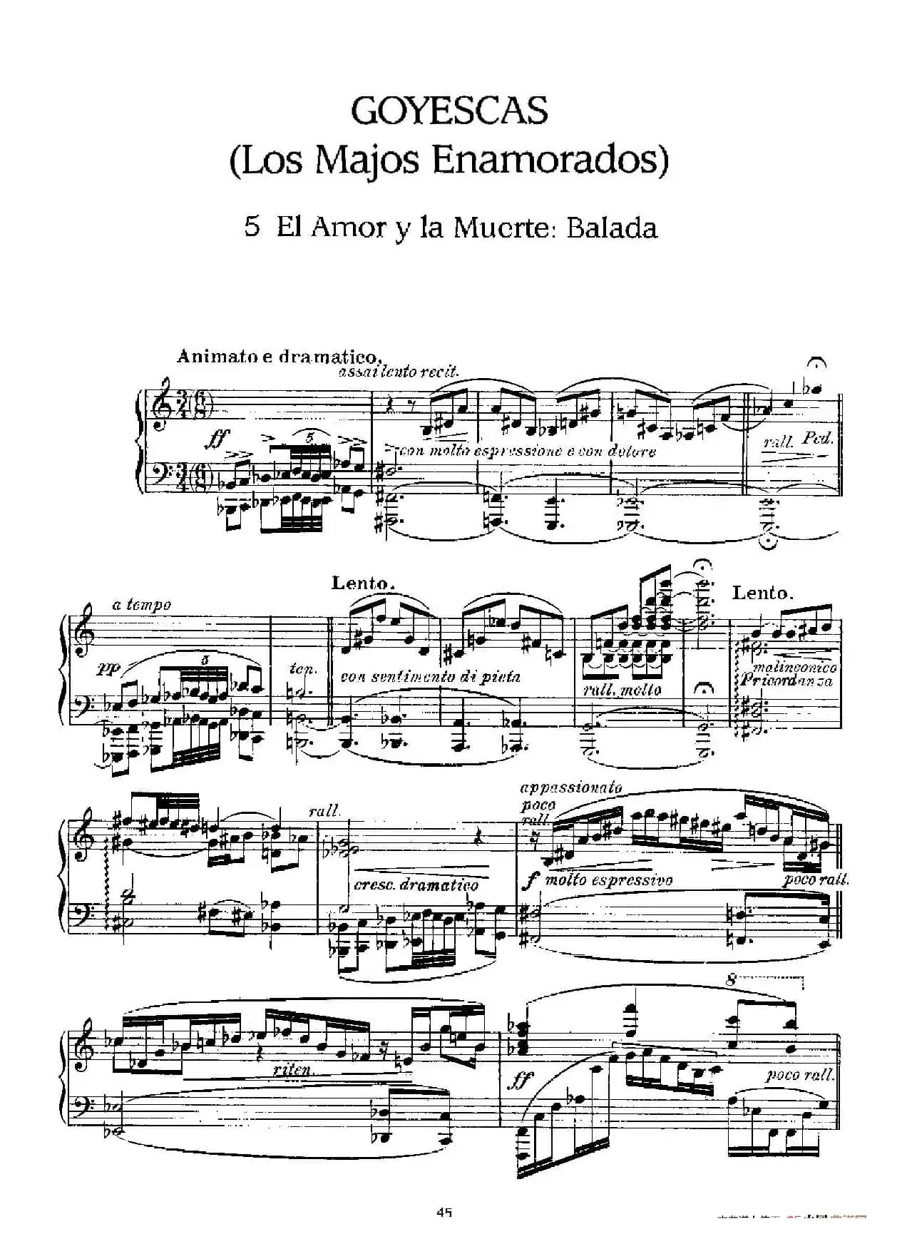 Goyescas（戈雅之画）（5. 爱与死 El Amor Y La Muerte）