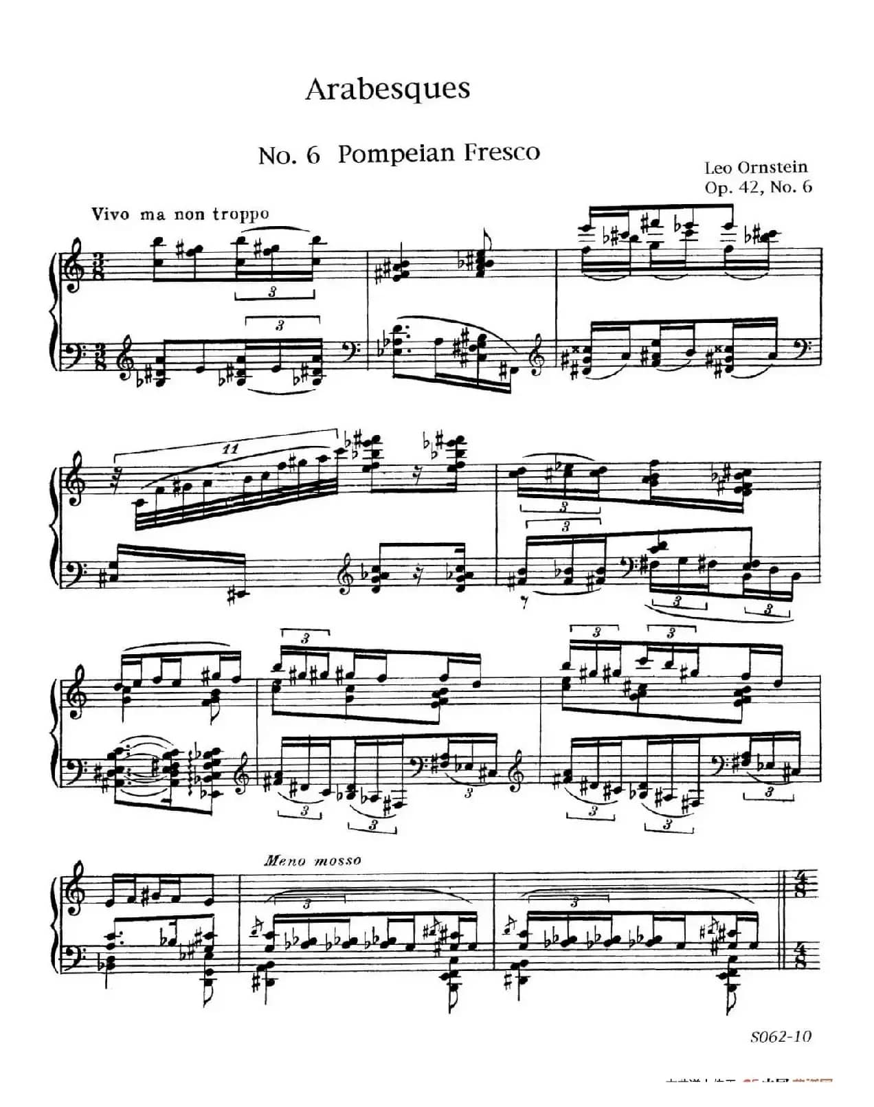 Arabesques Op.42(阿拉伯风格曲 6. 庞培壁画)