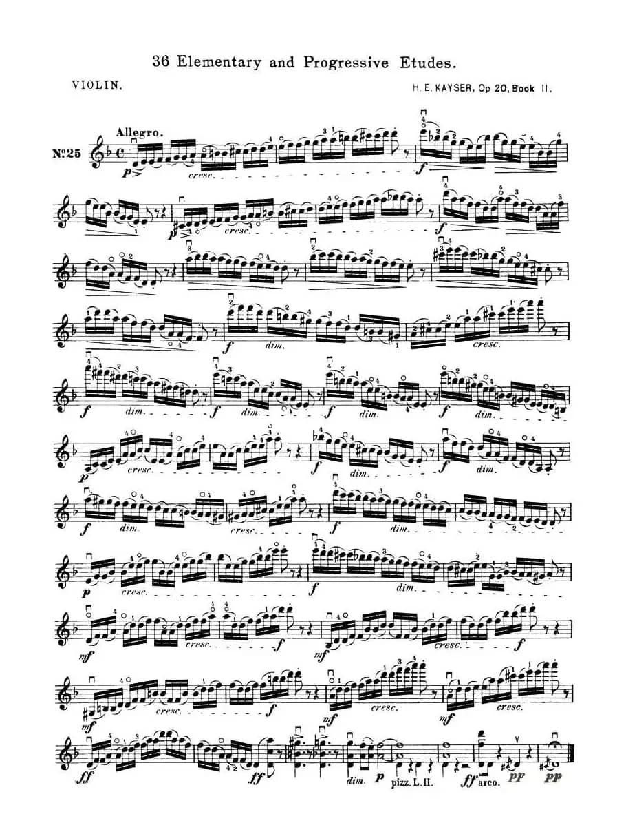 开塞（KAYSER 36首小提琴练习曲之25）