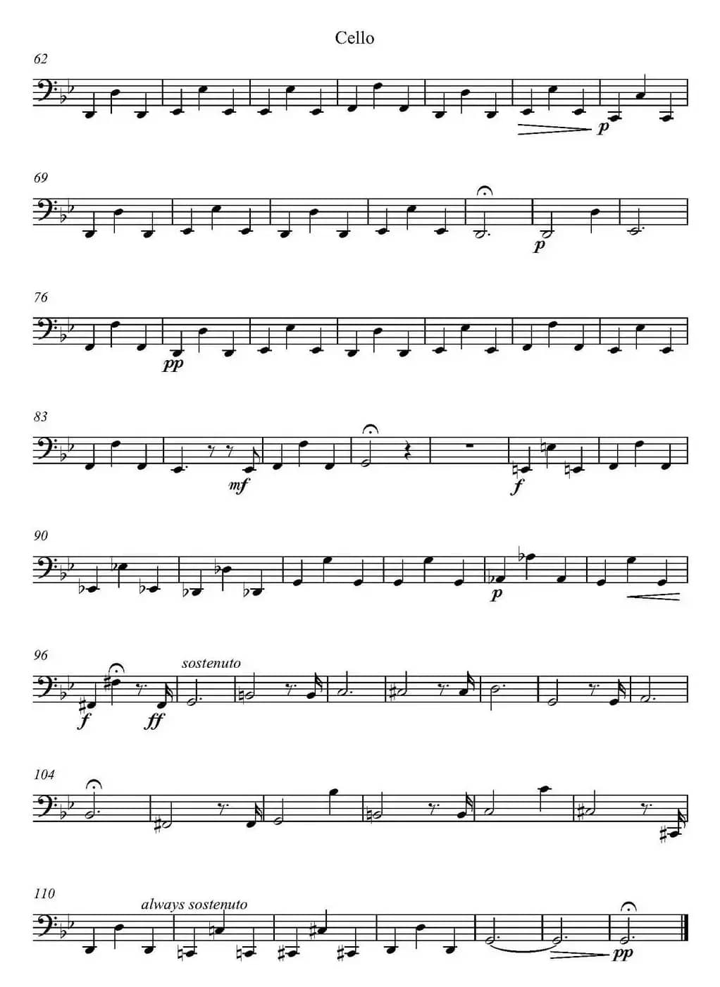 Adagio（大提琴分谱、T.Albinoni作曲版）