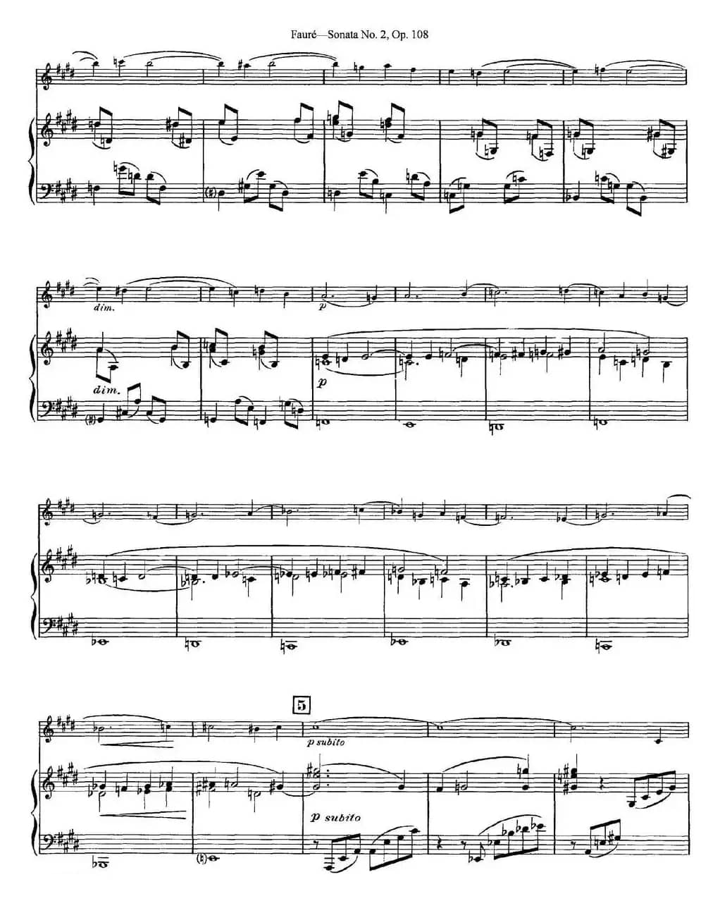 Violin Sonata No.2 Op.108（小提琴+钢琴伴奏）