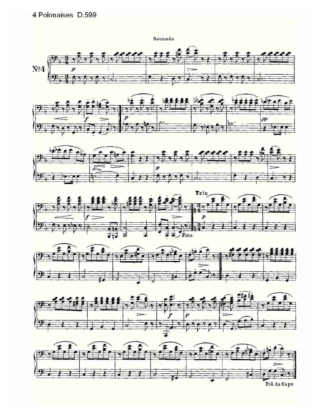 4 Polonaises D.599（４波罗乃兹舞曲 D.599）