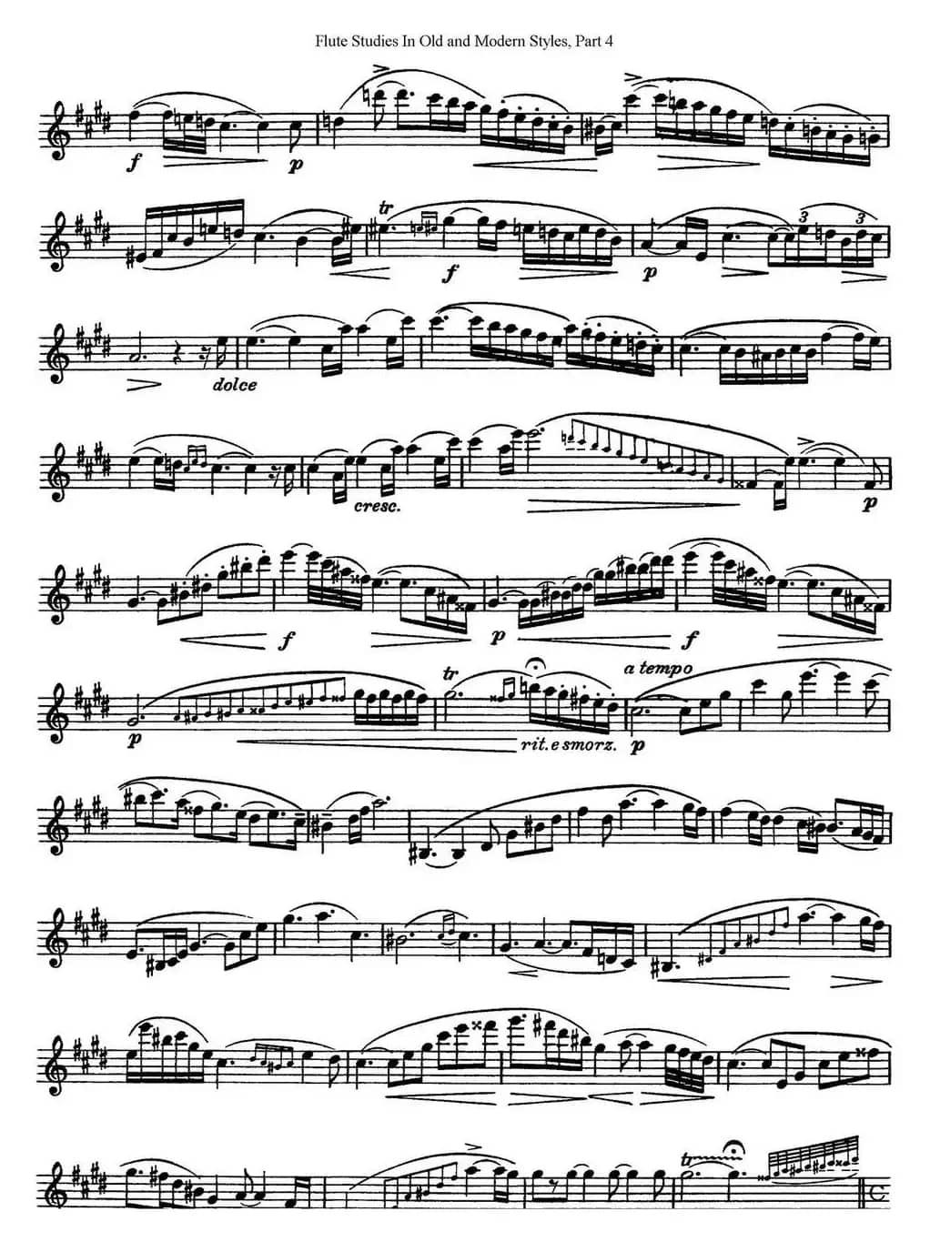 斯勒新老风格长笛练习重奏曲（第四部分）（NO.8）