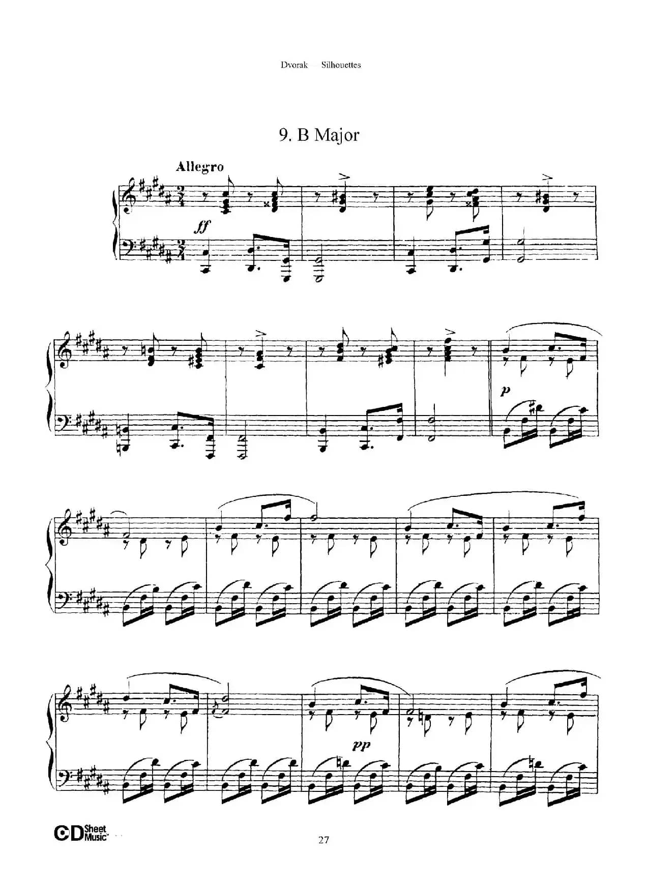 12 Silhouettes Op.8（12首剪影·9）