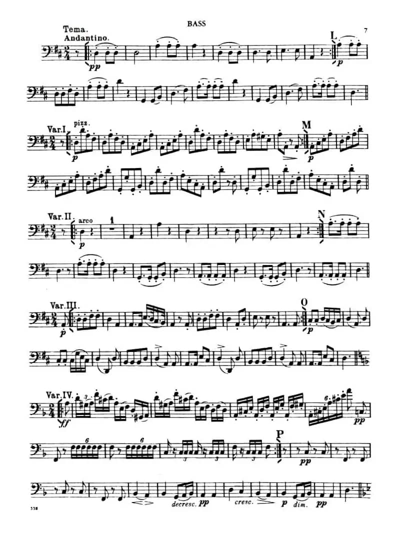 TROUT QUINTET（鳟鱼五重奏）（BASS分谱）