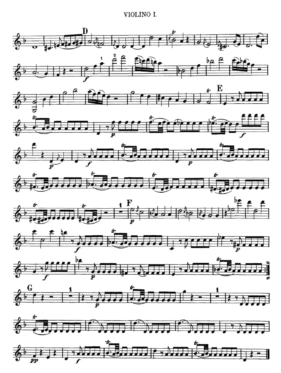 Mozart《Quartet No.13 in D Minor,K.173》（Violin 1分谱）