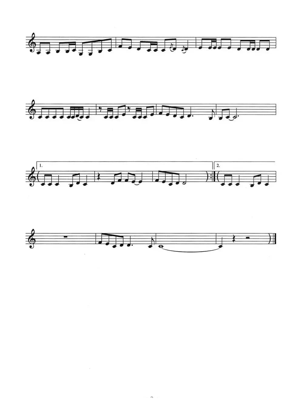 雪绒花(五线谱)