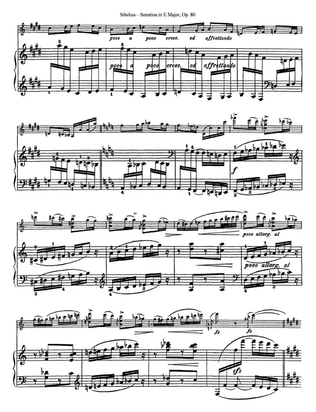 Violin Sonatina in E Major Op.80（小提琴+钢琴伴奏）