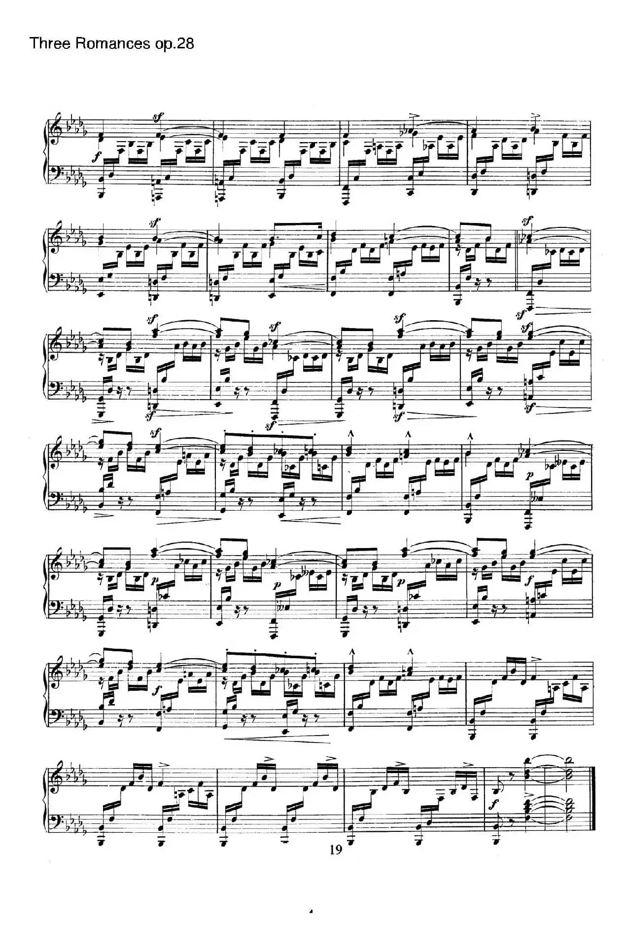 3 Romances Op.28（3首浪漫曲·Ⅰ）