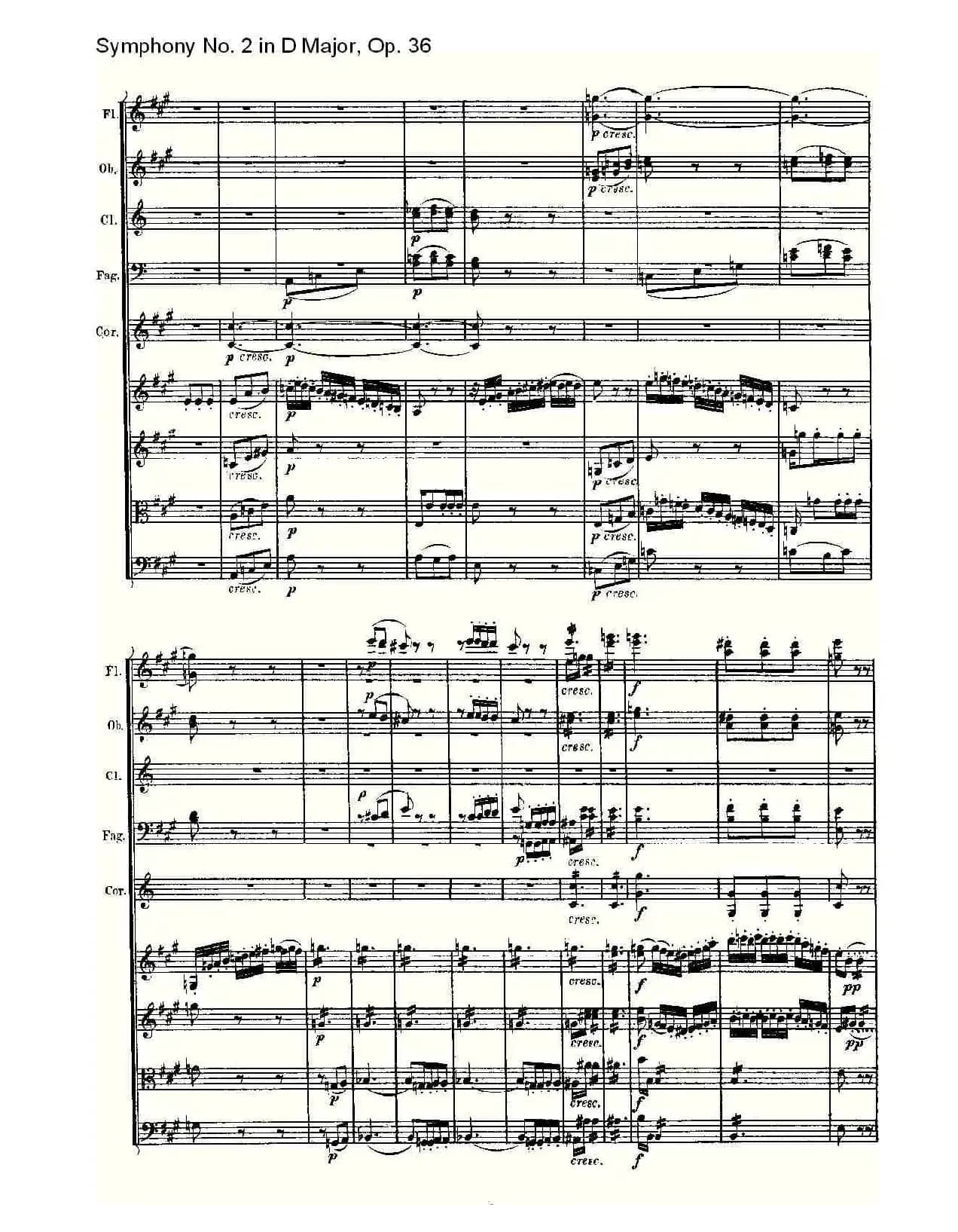 D大调第二交响曲 Op.36 第二乐章