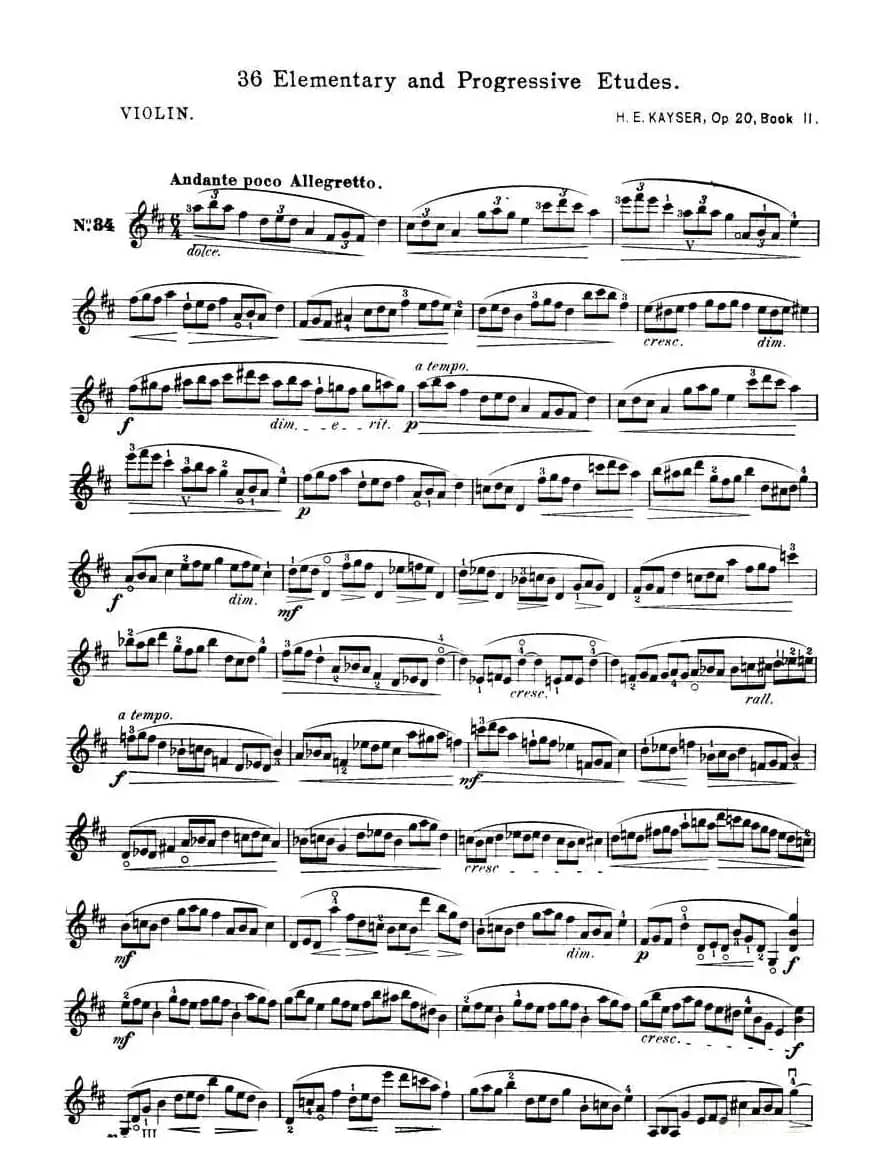 开塞（KAYSER 36首小提琴练习曲之34）